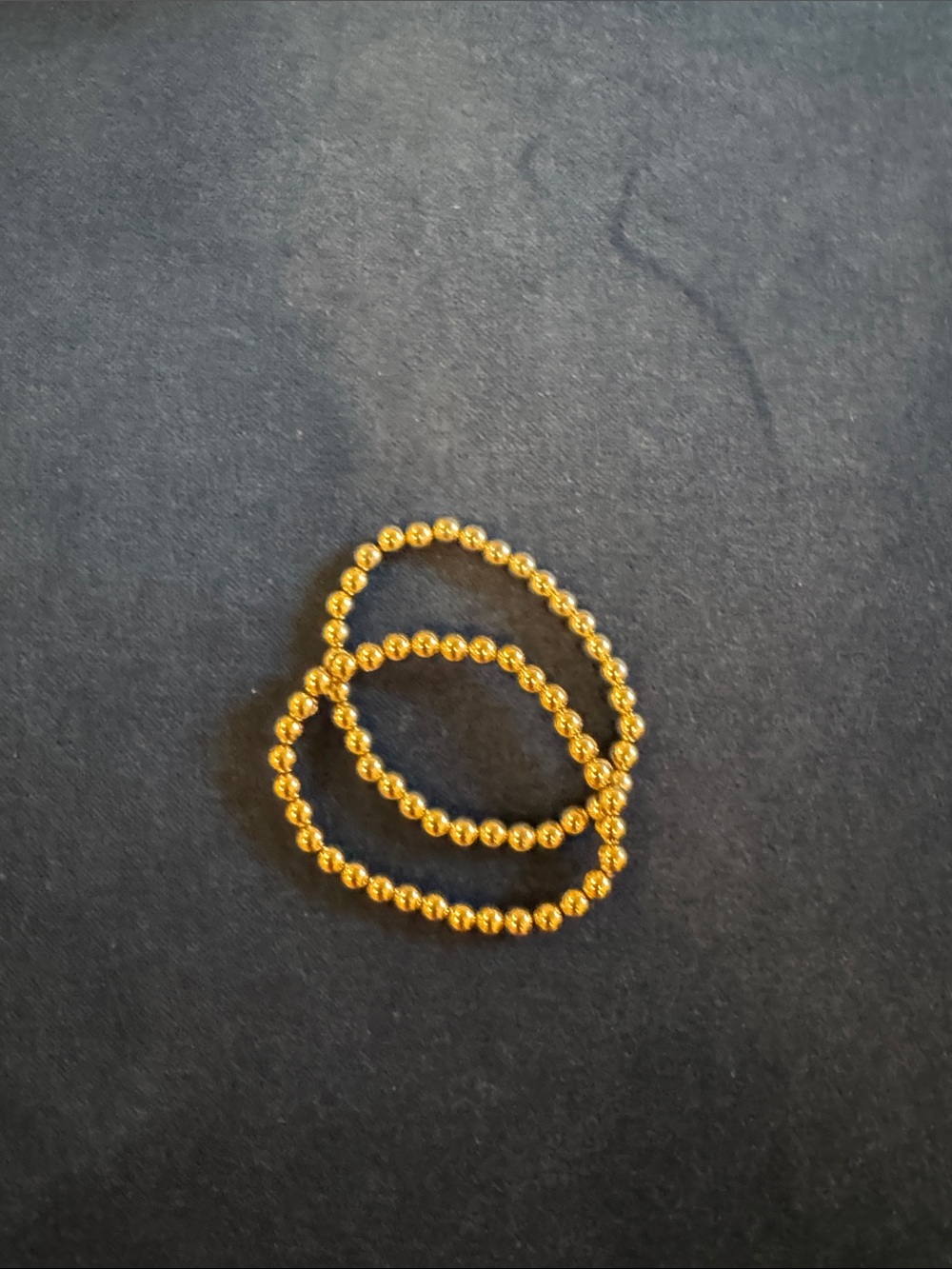 Gold Beaded Stretch Bracelet Trio